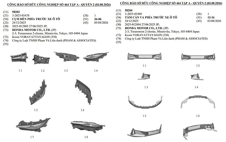Honda City 2026 bất ngờ xuất hiện trong hồ sơ đăng ký kiểu dáng tại Việt Nam.